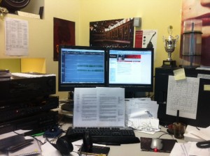 My desk at Radio New Zealand.