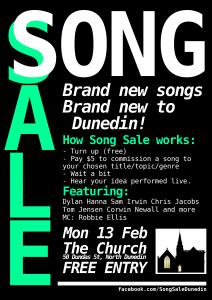 Song Sale Dunedin - February 2012 poster